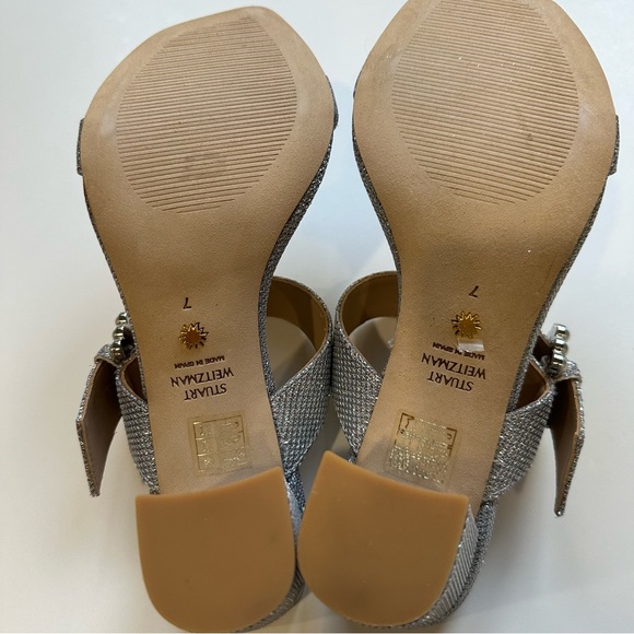 Stuart Weitzman Piper 75mm Crystal/Pearl-Embellished Block-Heel Sandals - Picture 8 of 16